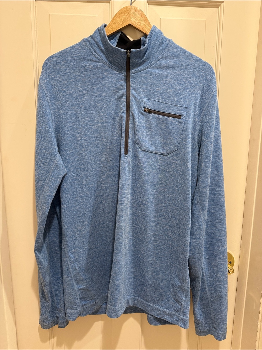 Prana Heathered Blue Men’s Quarter-Zip Shirt Jacket Size L